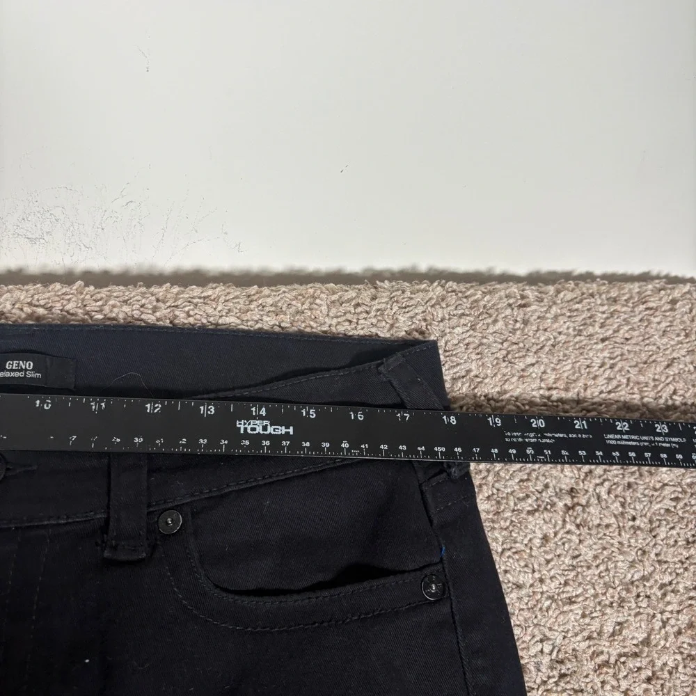True‎ Religion Geno Relaxed Slim Mens Black Jeans Size 33 (Fits 36x27) Stretch